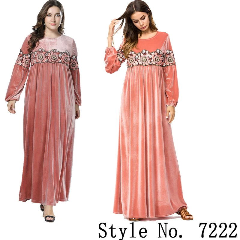 modest islamic dress Мусульманский женский длинный рукав Дубайский хиджаб Макси платье Арабский Кафтан абайя скромный исламский ОАЭ пакистанский Турция кимоно Jalabiya платья - Цвет: modest islamic dress