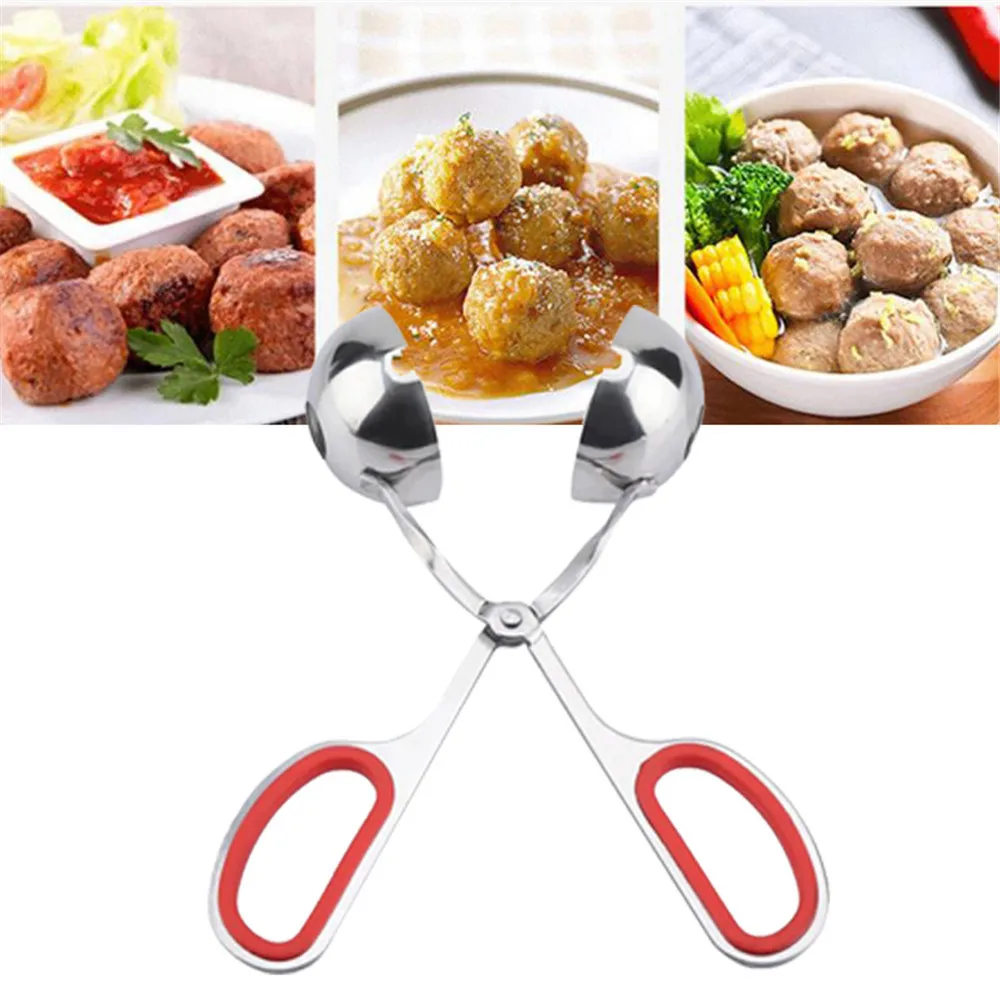 

Kitchen Meatball Maker Spoon Stainless Steel Food Clip DIY Fish Egg Meat Ball Maker Rice Making Mold Kitchen Tool Gadget Utensil