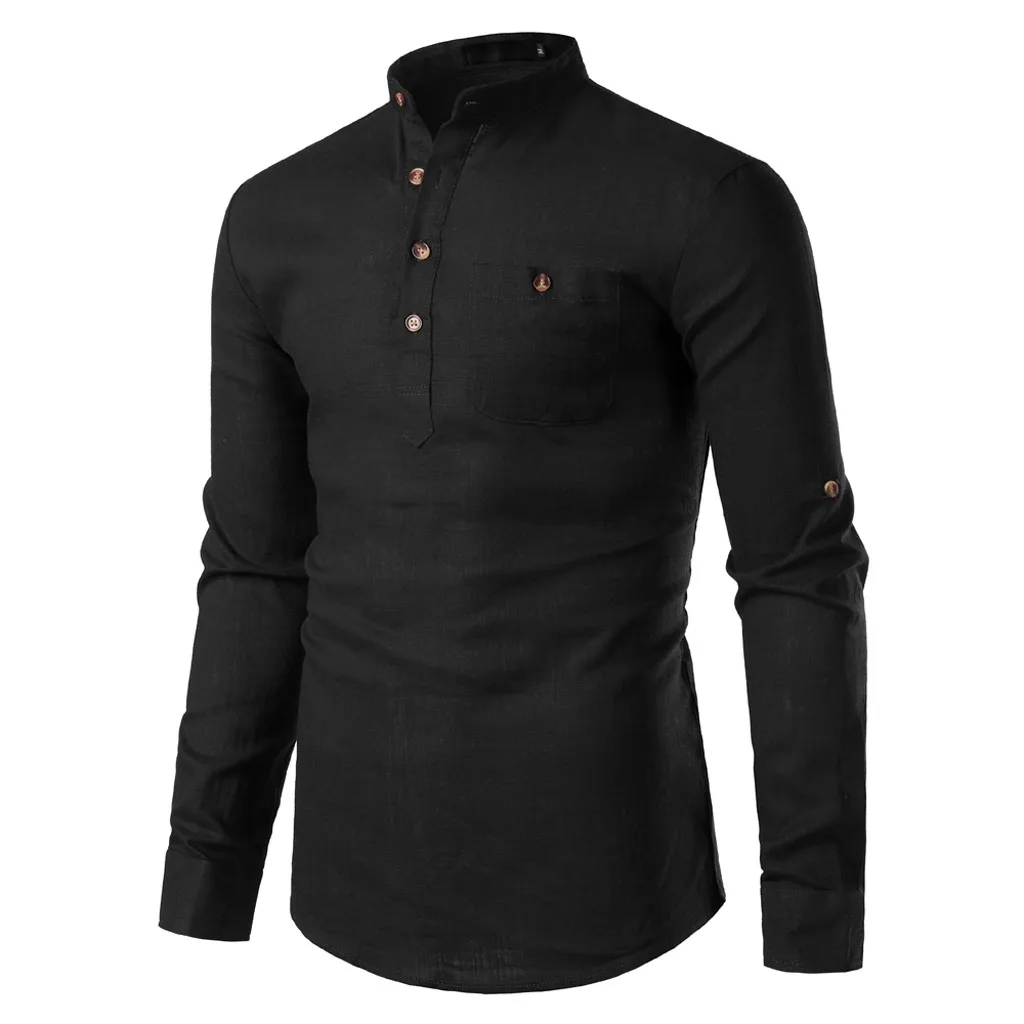 Рубашка-поло мужская с воротником-стойкой брендовая приталенная блузка из