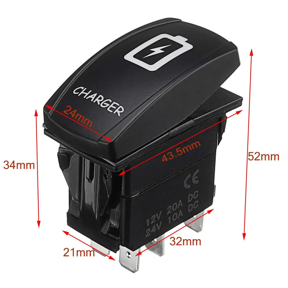 12 В 24 в двойной светодиодный кулисный переключатель красный синий свет клавишный