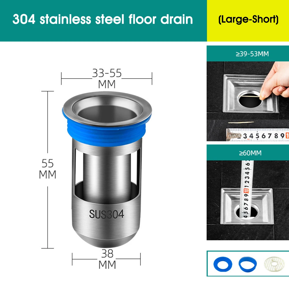 

Wholesale 304 Stainless Steel Floor Bathroom Drain Hydraulic Shutter Core Anti Odor Pest Deodorant Antiblocking Kitchen Bathroom