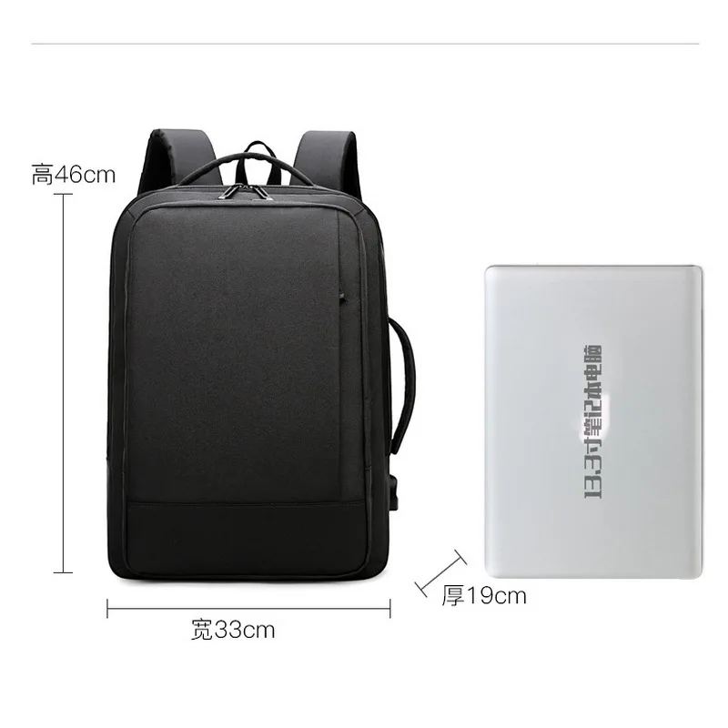 

Large Capacity Backpack Men Laptop 15 Inch Waterproof Oxford Black Men's Bags Usb Charging Multifunctional Computer Backpack Bag