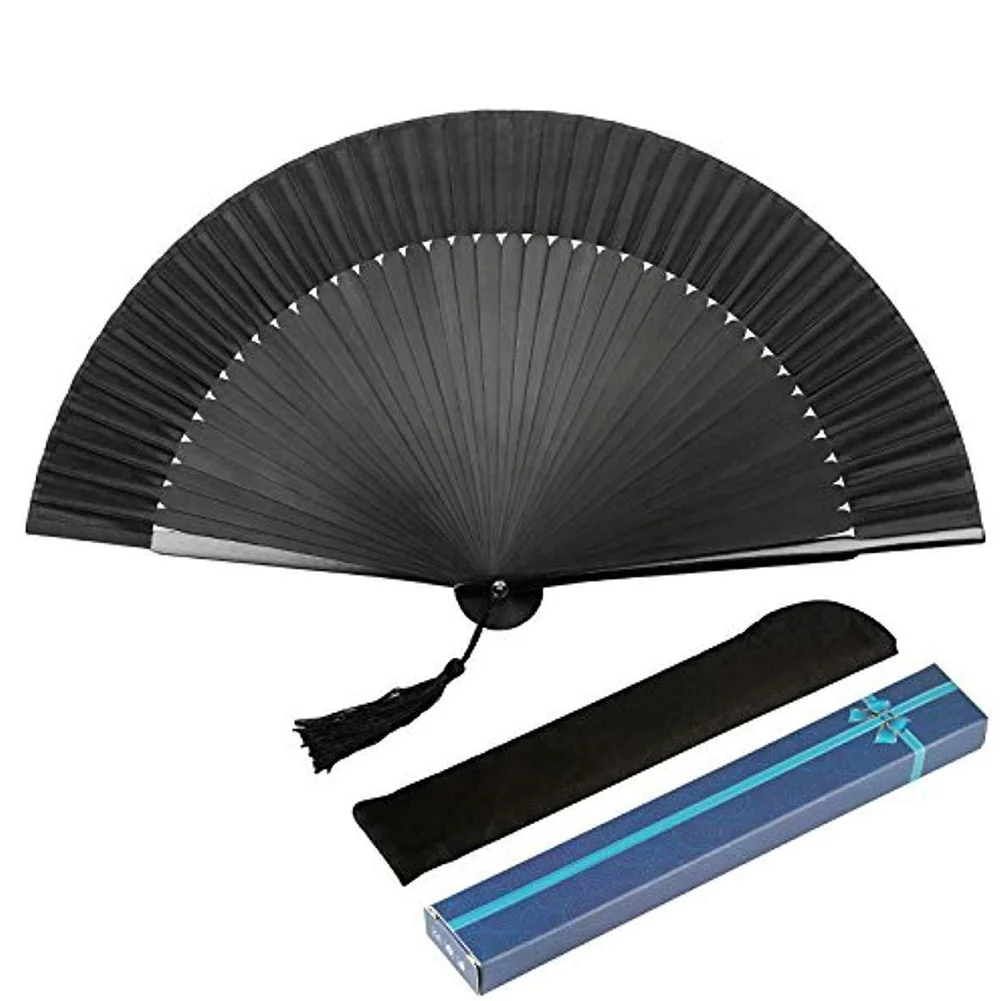 DIY домашний реквизит ручной работы складной украшение в форме веера черный