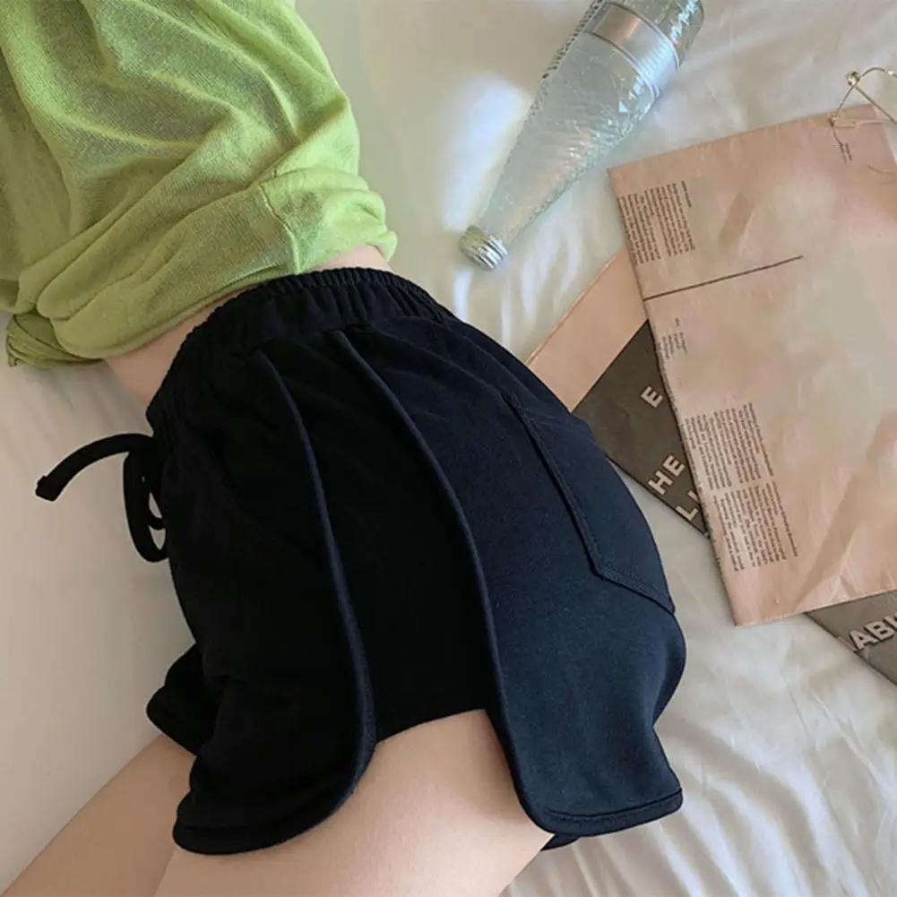 

ORIYA 2021 Summer Women Short Pant Casual Lady All-match Loose Solid Soft Leisure Female Workout Waistband Skinny Stretch Shorts