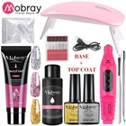 Mobray ногтей комплект поли набор гелей для ногтей для маникюра 15 мл поли УФ гель для наращивания ногтей гелем с лампой Электрический Фрезер для ногтей, фрезер для ногтей Инструменты