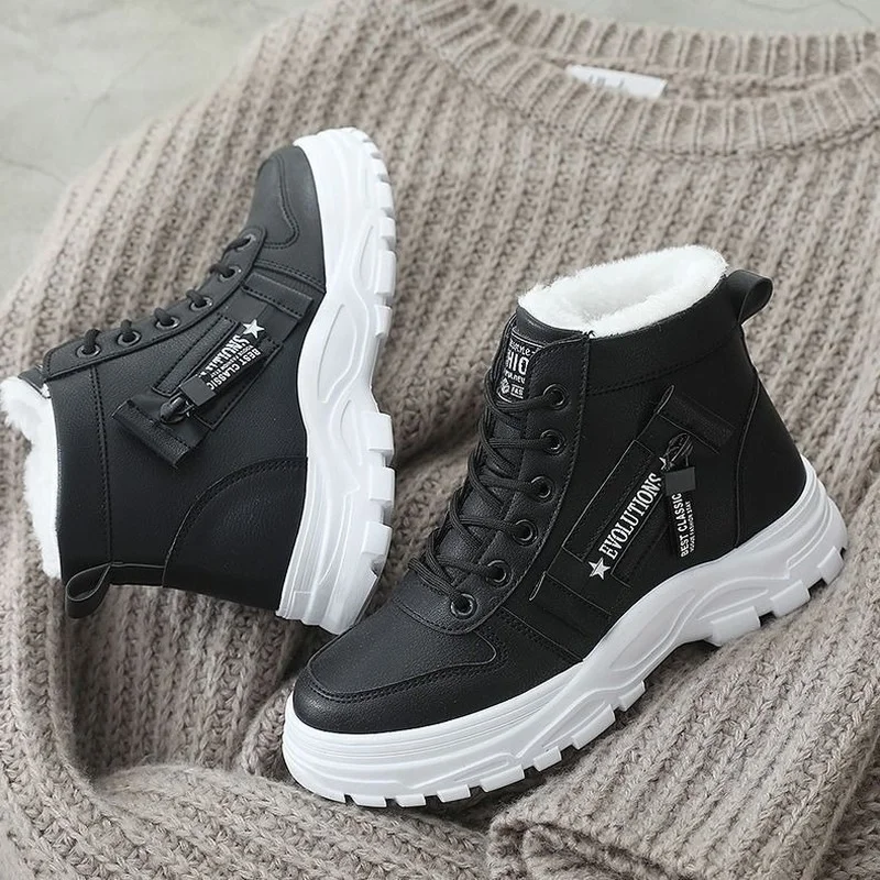 

Winter Ladies Shoes Lace Up Women Sneakers Snow Ankle Boots Waterproof Warm Platform Botas Woman Footwear Botas De Mujer