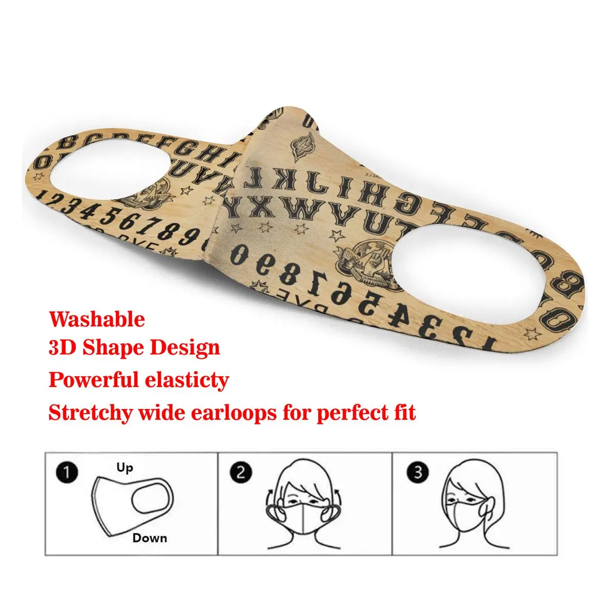 

Dust Mask Magic Ouija Board Logo Mouth Face Mask for Adult Kids Windproof Washable Reusable