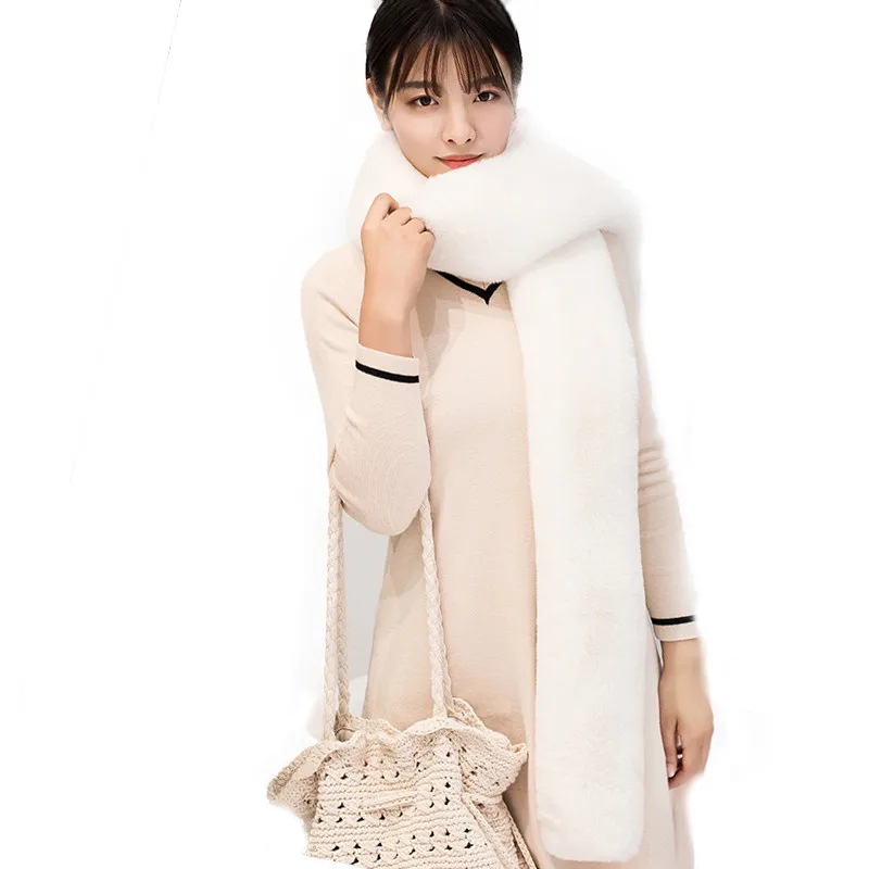 Модный шарф новинка 2019 из искусственного лисьего меха длинный яркого цвета