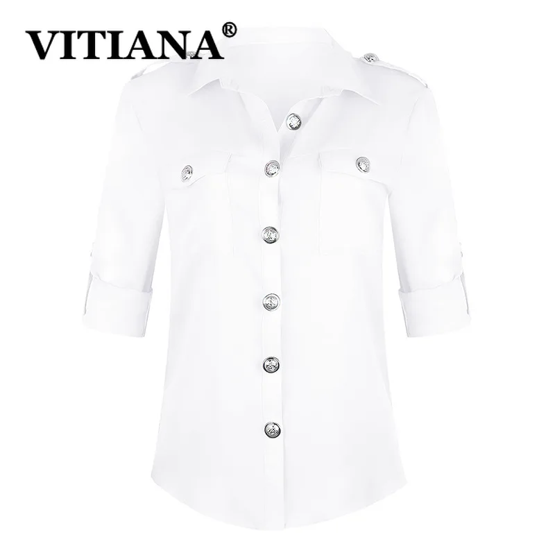 VITIANA Повседневная Блузка с рукавом до локтя Женская Весенняя коллекция 2020
