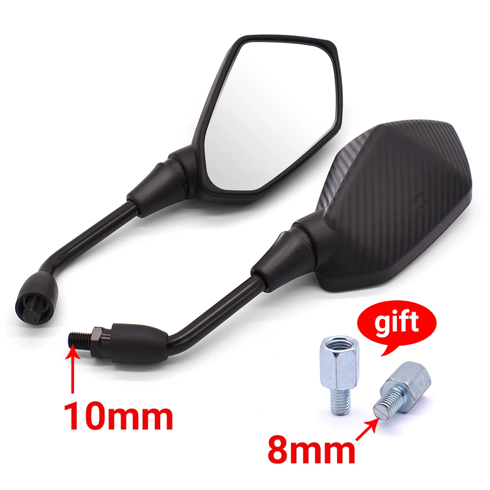 Motorcycle Mirror Side Convex 8mm 10mm Carbon Fiber Universial for Honda XADV 750 X-11 CBR250R VFR 1200 ST 1300 NC750S | Автомобили и