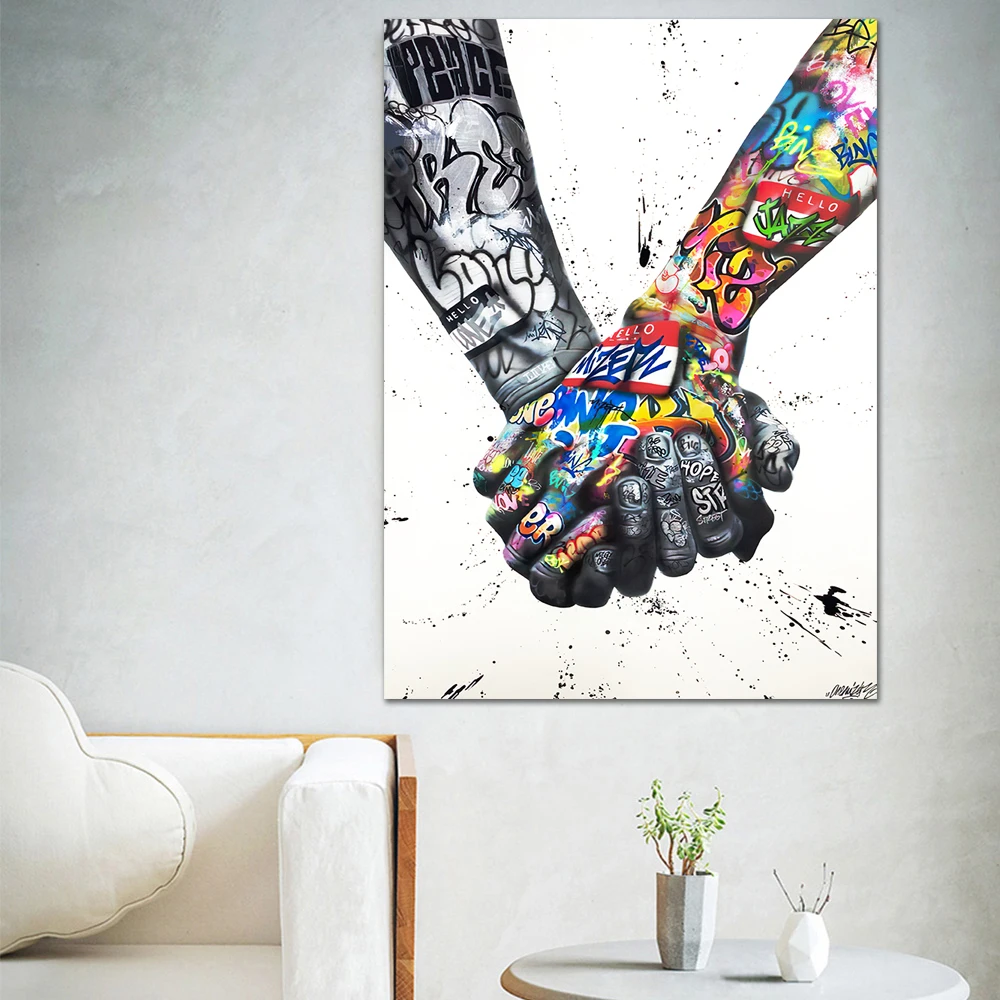 Крутое уличное художественное напечатанное на холсте граффити настенные