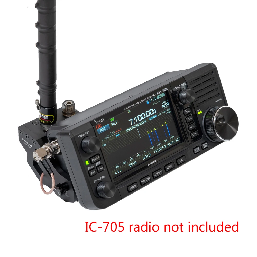 

Portable Antenna Stand For ICOM IC-705 Shortwave Radio CNC Aluminum Alloy Quick Release Antenna Bracket