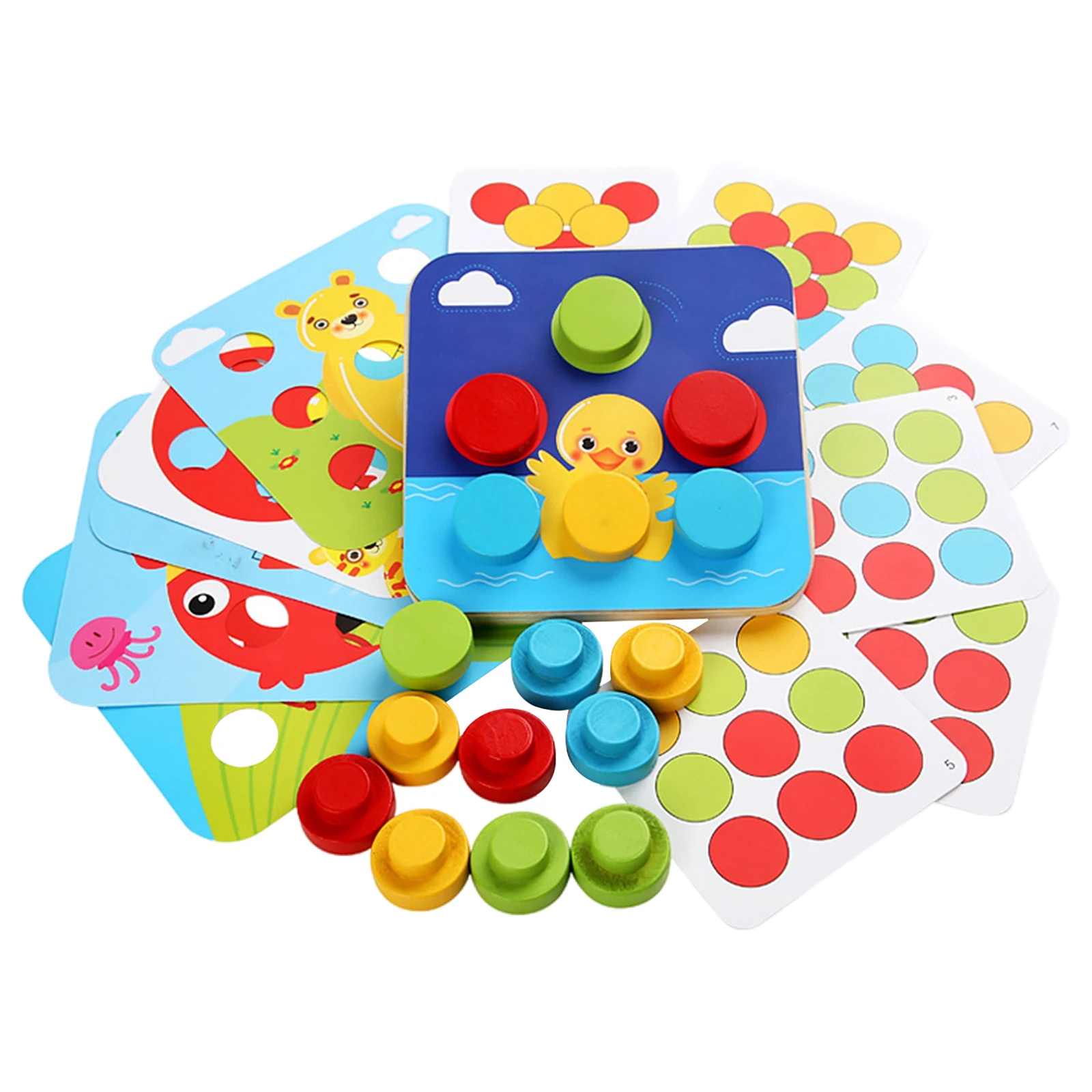 

Color Matching Mushroom Peg Board Early Development Cognition Skills Color Recognition for Boy Girl Kids Learning Educational