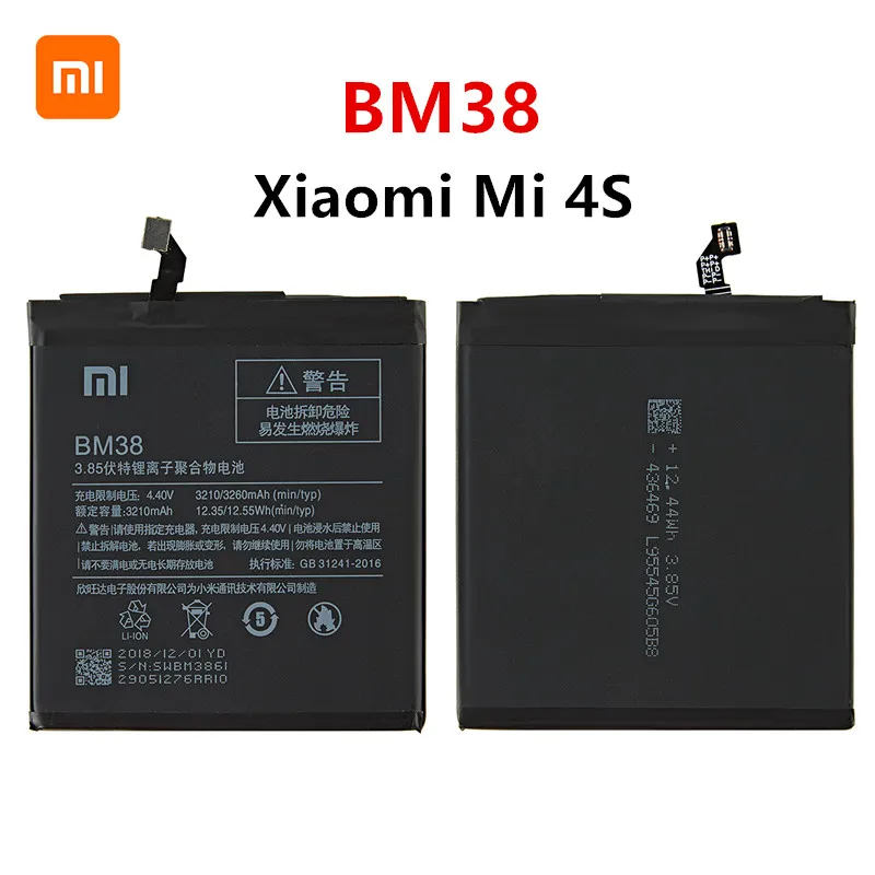

Xiao mi 100% Orginal BM38 3260mAh Battery For Xiaomi 4S Mi 4S Mi4S BM38 High Quality Phone Replacement Batteries