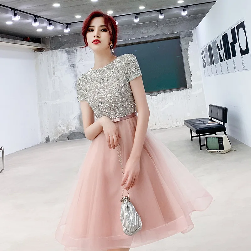 Новинка короткие сексуальные коктейльные платья с блестками элегантное