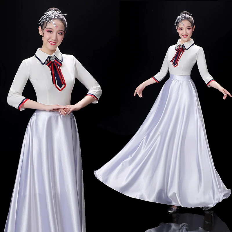

Женское классическое танцевальное платье, костюм для выступлений на сцене, элегантное платье в китайском стиле для молодых девушек
