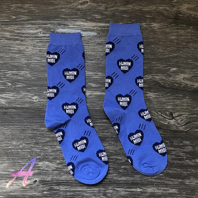Human Made Socks High Quality Love Full-print Cotton Sports Socks Human Made Men Women Medium Tube Socks Multi-color Tide Socks