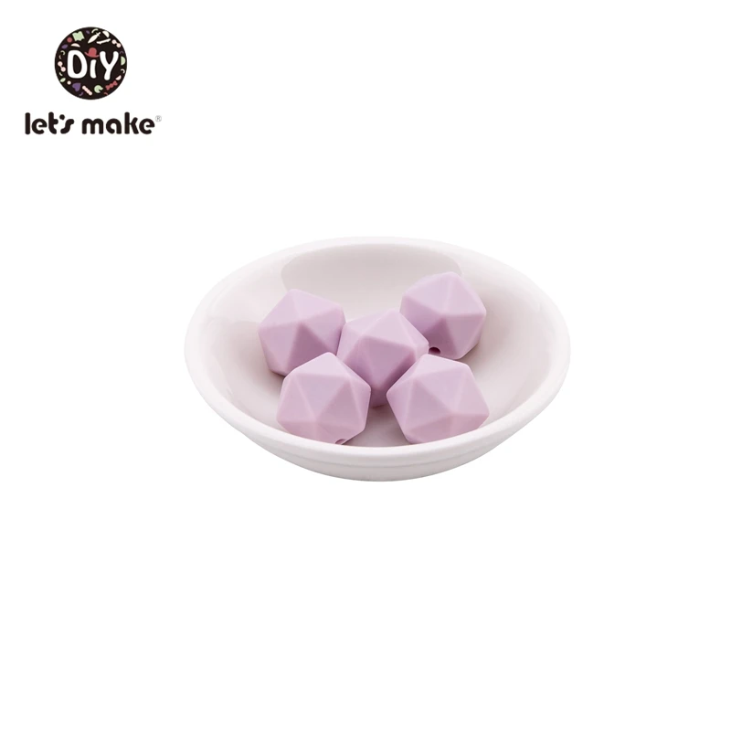 candy purple Let' s сделать 20 шт. Силиконовые Бусины Пищевой шестигранный силиконовый шарик 14 мм Сделай своими ругами слингобусы соска цепь Bpa Бесплатный Детский Прорезыватель - Цвет: candy purple
