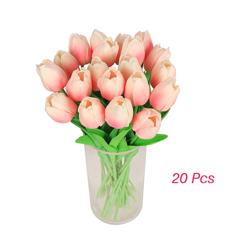SMTYJX003 28 шт. тюльпан Флорес Искусственные цветы латекс Tulipany красота навсегда Свадебный Роскошный домашний декор осень украшения подарок на день Святого Валентина - Цвет: SMTYJX003