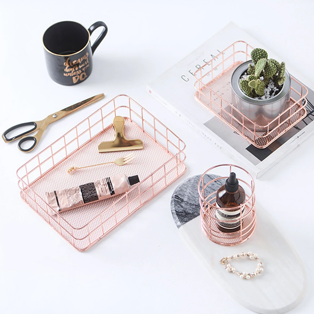 Популярная Скандинавская металлическая проволочная корзина для хранения