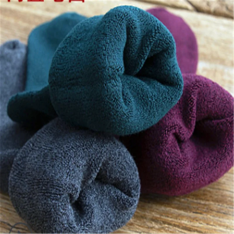 Женские высокие носки толстые махровые из чистого хлопка теплые с плюшевой