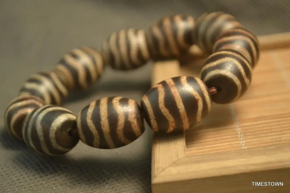 Большое сокровище талисман волшебный Тибетский старый Cinnabar Агат волна воды