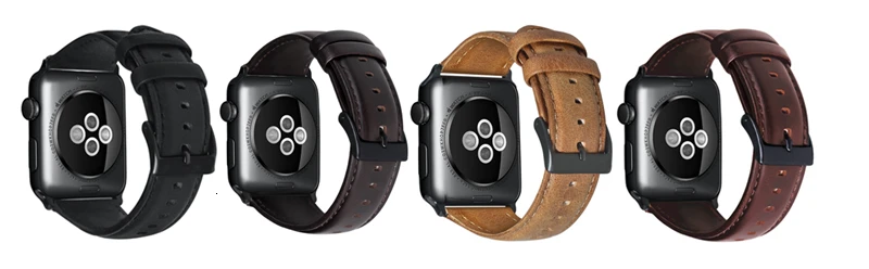 Винтажный ремешок из воловьей кожи для Apple Watch 44 мм 40 мм 42 мм 38 мм браслет iwatch 5 4 3 2 1 браслет с текстурой Crazy Horse