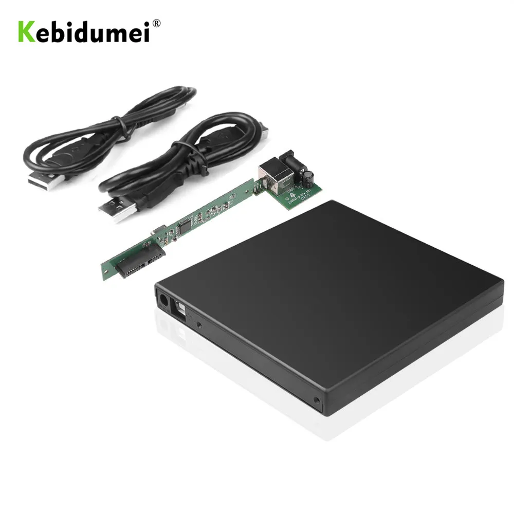 Тонкий внешний корпус для ноутбука Kebidumei USB2.0 SATA жесткий пластиковый чехол DVD 12 7 мм