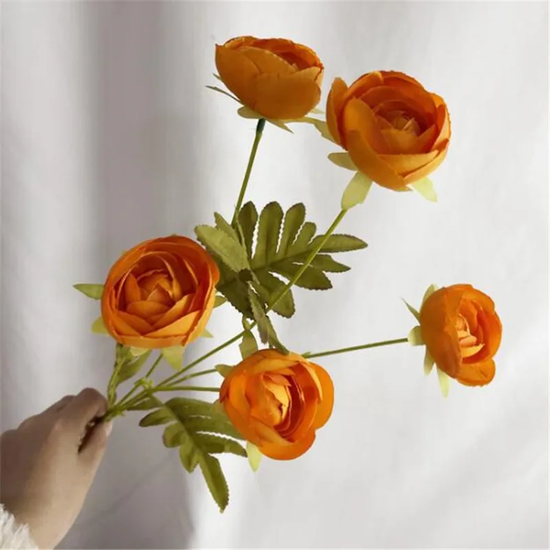 Искусственные стебли чайной розы 10 шт. искусственные 5 головок Ranunculus лютикус