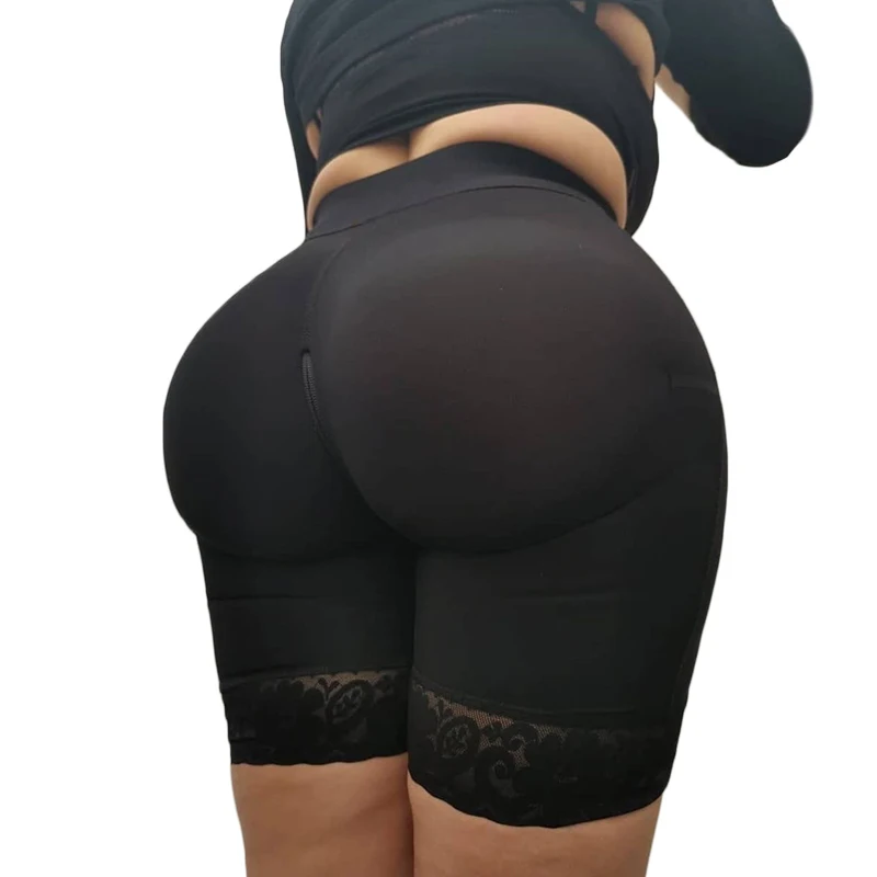 Double High Compression Garment (powernet) Zipper Butt Lifting Shorts  Big ass hip lifting Women body shaping pants