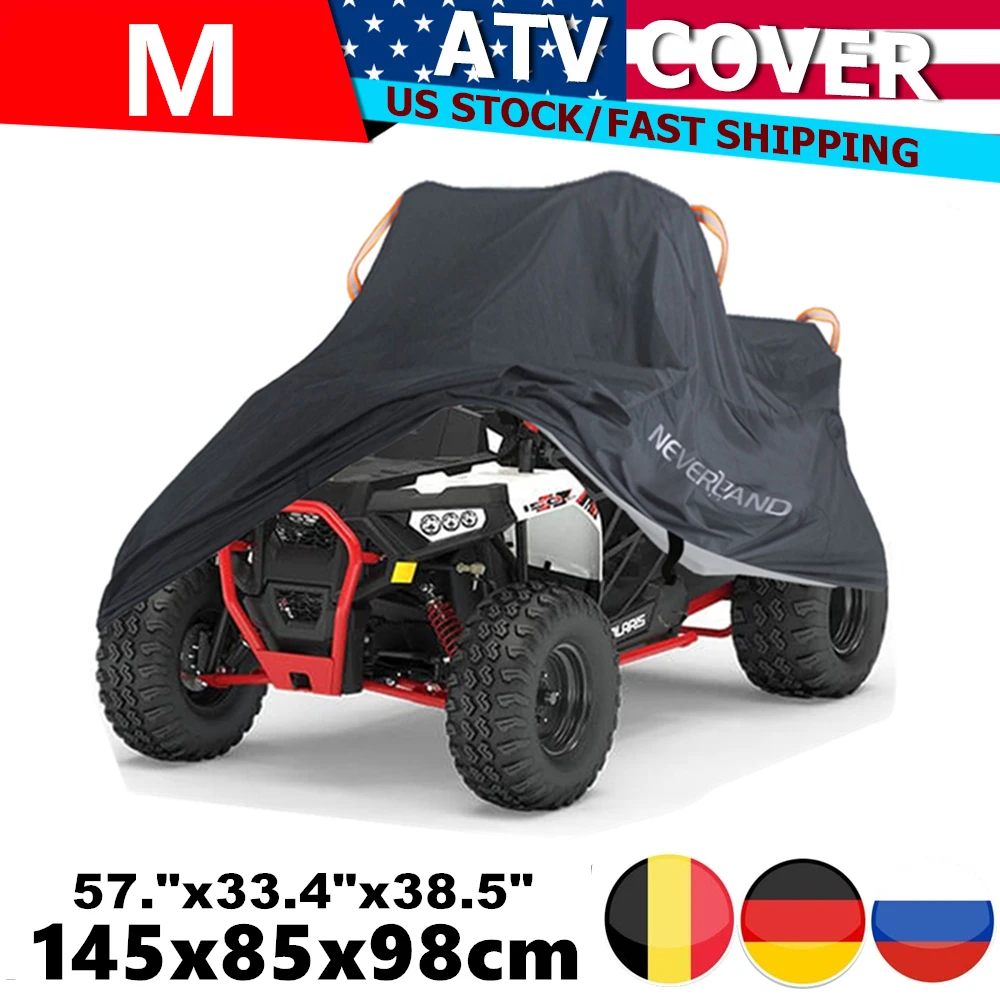 

M Black logo 145x85x98cm 190T Motorcycle Waterproof Cover Rain Dust Sun UV Quad Bike ATV Protector Case