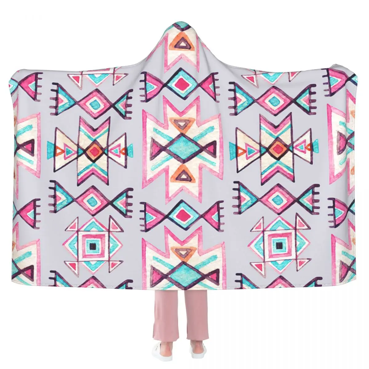 

Традиционное геометрическое украшение с орнаментом, племенные элементы, одеяло с капюшоном, 3D одеяло с полным принтом для взрослых