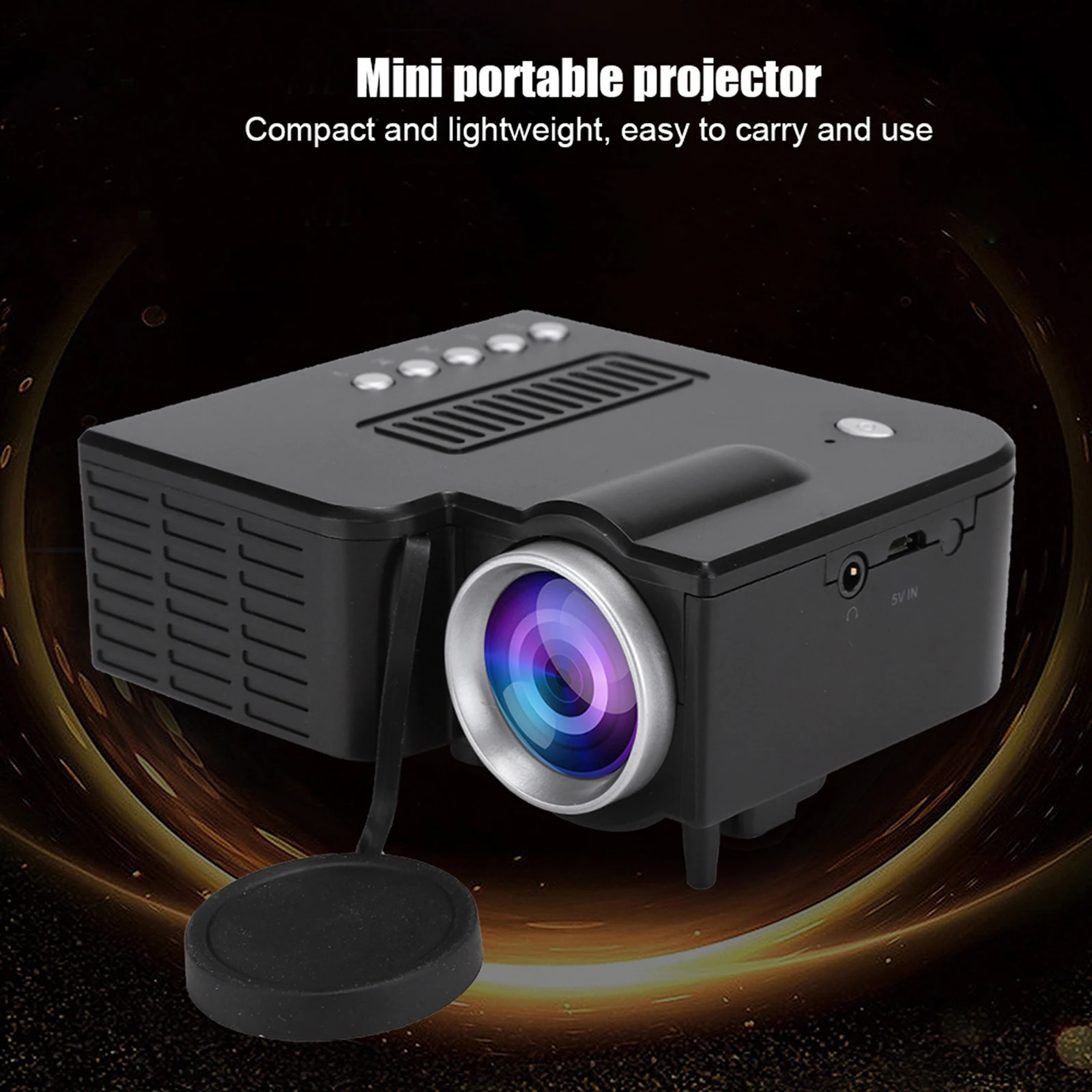 

1080P High-definition Movie Projector Projector Small Outdoor Portable Video Projector for Home Office School Meeting Room Game
