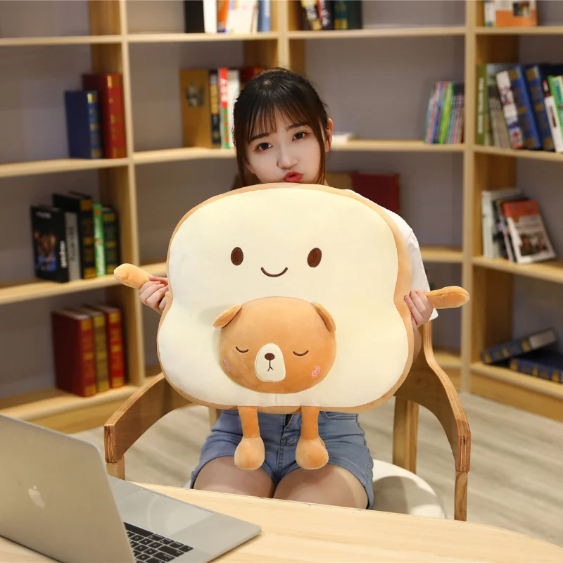 Милый тост плюшевая игрушка творческий еда маленький кулон мультяшное животное