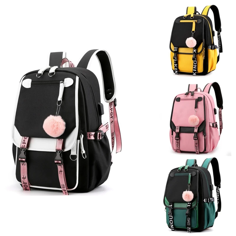 

Women Girls School Backpacks Anti Theft USB Charge Backpack Waterproof Bagpack School Bags Teenage Travel Bag
