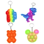 Антистрессовые игрушки, мультяшный брелок, нажимной пузырь, силиконовые Сенсорные игрушки, для снятия стресса, для детей