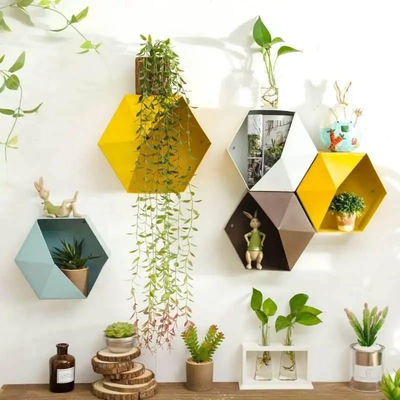 

Multifunctional Storage Box Room Decoration Wall Shelf Creative Combination Mural Nordic Geometry Wall Hanging Home Decoration