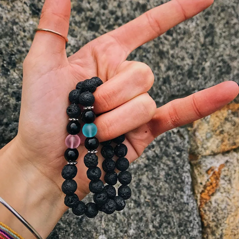 Камень из вулканической лавы эфирное масло диффузор браслеты браслет Исцеление