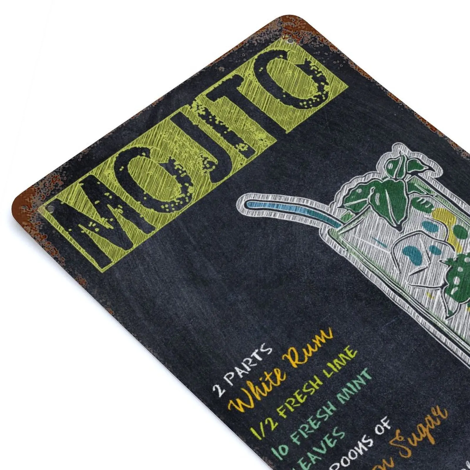 

Mojito Rum Drink Cocktail Printed Vintage Metal Poster Home Pub Bar Garage Wall Decoration Tin Sign Plaque Decor
