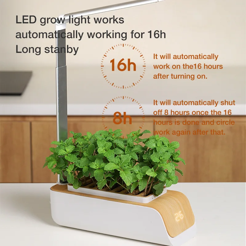 Luces de crecimiento de plantas, sistema de cultivo autom&aacute;tico sin tierra, maceta de flores, hidrop&oacute;nica, l&aacute;mpara Led inteligente multifunci&oacute;n para cultivo-3