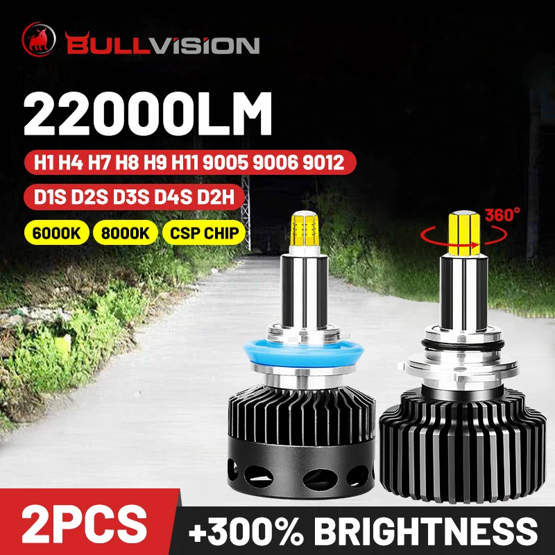 D1S Led H1 H11 фары H4 H7 Ice лампа 360 лм 9012 D2S D3S D4S D2H супер автомобильные лампы H8 H9 9005 HB3 HB4