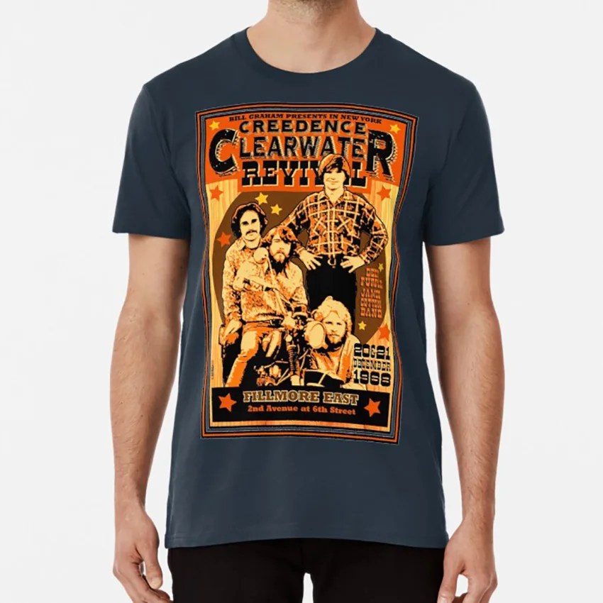 Винтажный Ретро CCR концертный постер футболка creedence ccr clearwater john revival fogerty classic rock bill