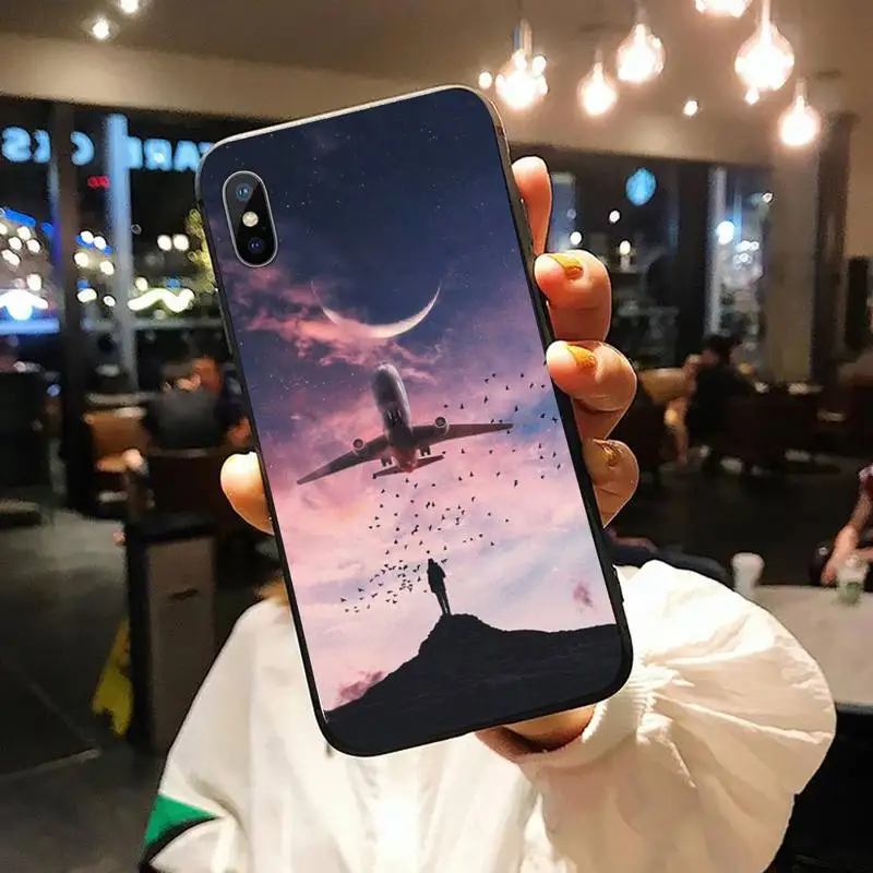 

Airplane fly travel cloud Sky Phone Case for iPhone 11 12 pro XS MAX 8 7 6 6S Plus X 5S SE 2020 XR