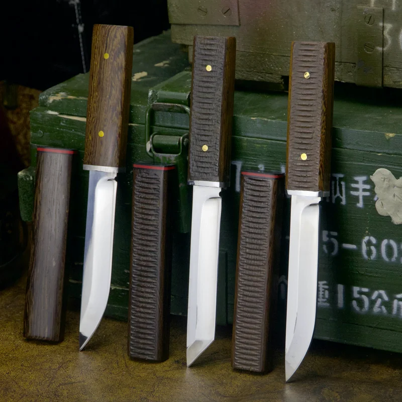 Утолщенный стальной острый тактический прямой нож D2 60HRC серия японских