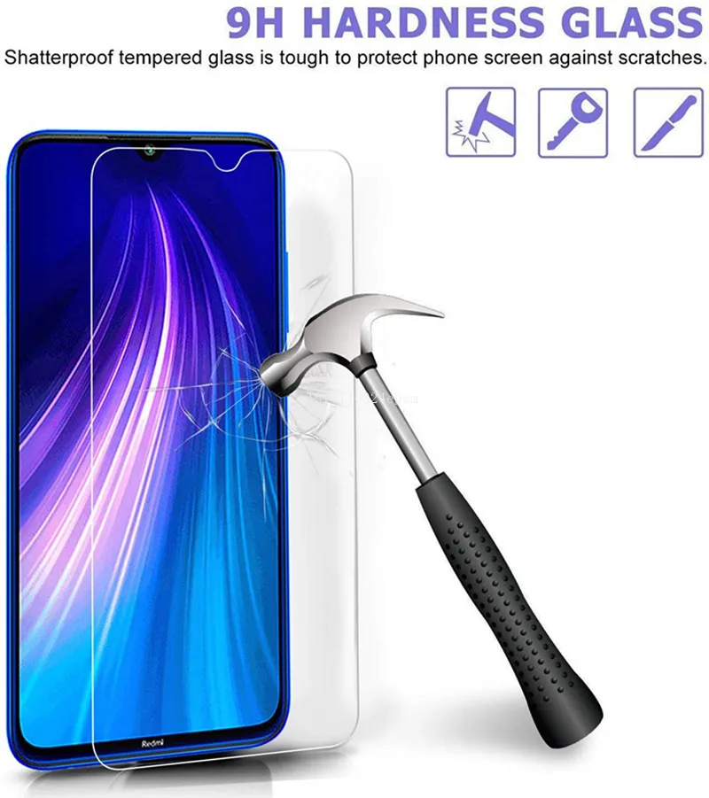 Закаленное стекло 9H для Xiaomi Redmi Note 8 / Pro защитная пленка экрана закаленное 8T 2
