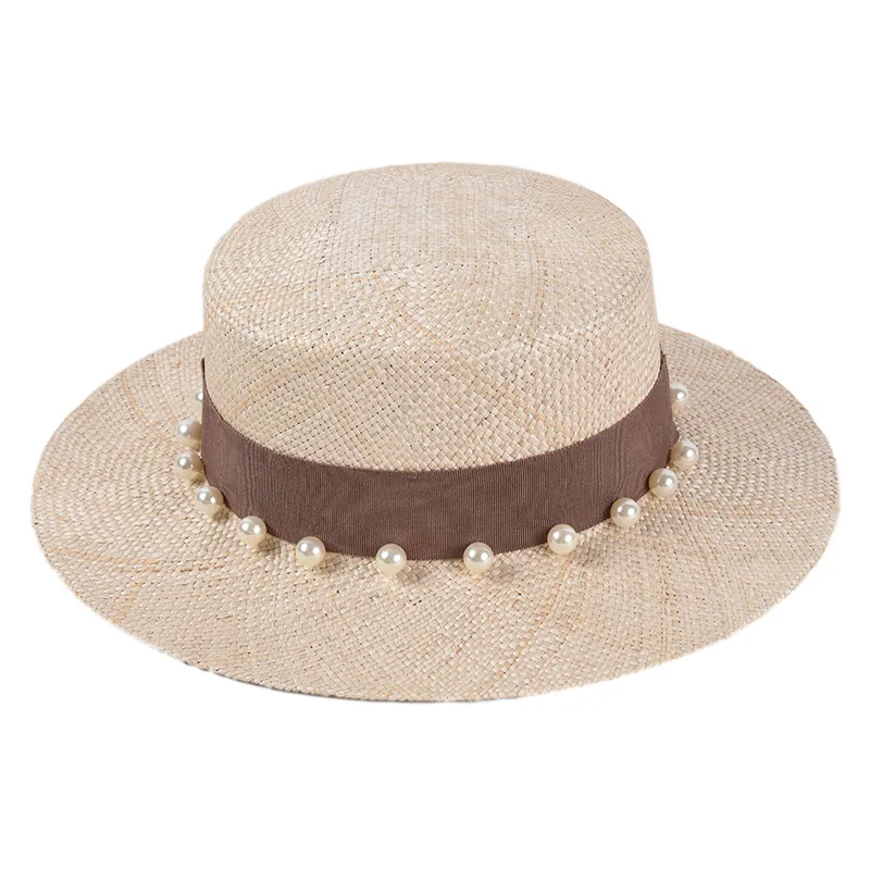 Шляпа USPOP соломенная летняя с широкими полями жемчугом | Аксессуары для одежды
