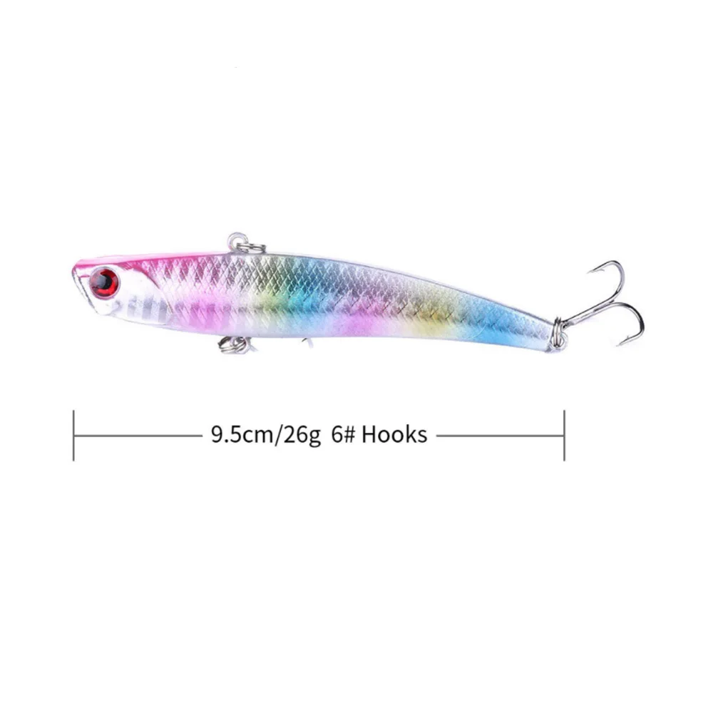 

6 Color 1pc Top Sinking Fishing Vib Lure 9.5cm 26g Ice Hard Mini Wobblers Crankbait Winter Wobbler Jigging Se Uelo Pesca