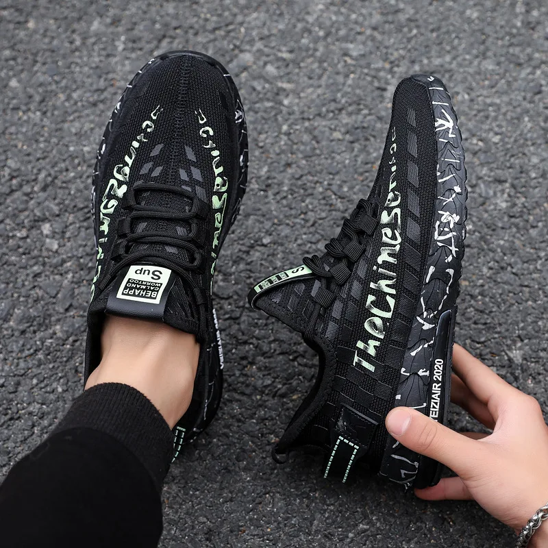 Мужские кроссовки из дышащей сетчатой ткани повседневная обувь для бега