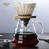 heat resistant borosilicate glass coffee pot with wooden pallet filter paper home coffee maker cloud shaped anti scald