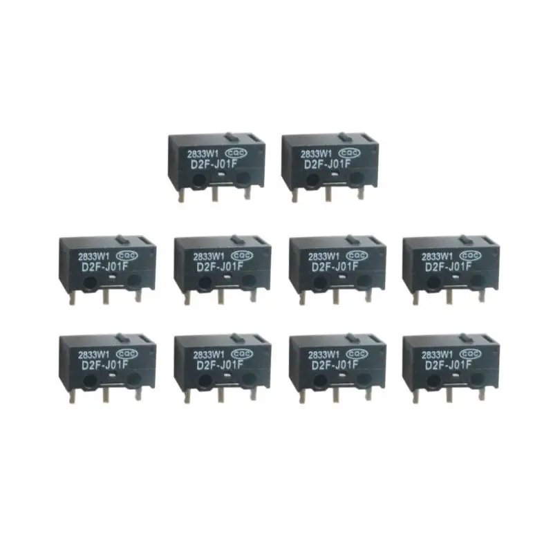 

10PCs D2F-J01F Mouse Micro Switch Micro Button Silver Contactor mouse button black dot